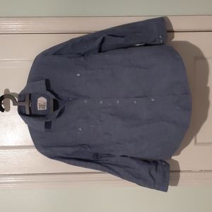 Power of my People Blue Chambray Button Up, Size Medium